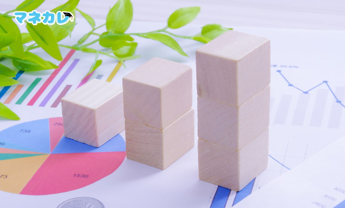 積立投資のイメージしたブロック