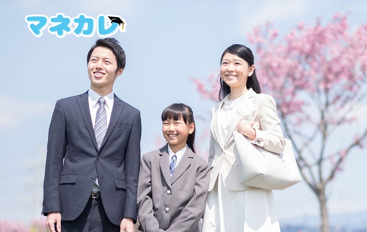 入学式を迎える親子